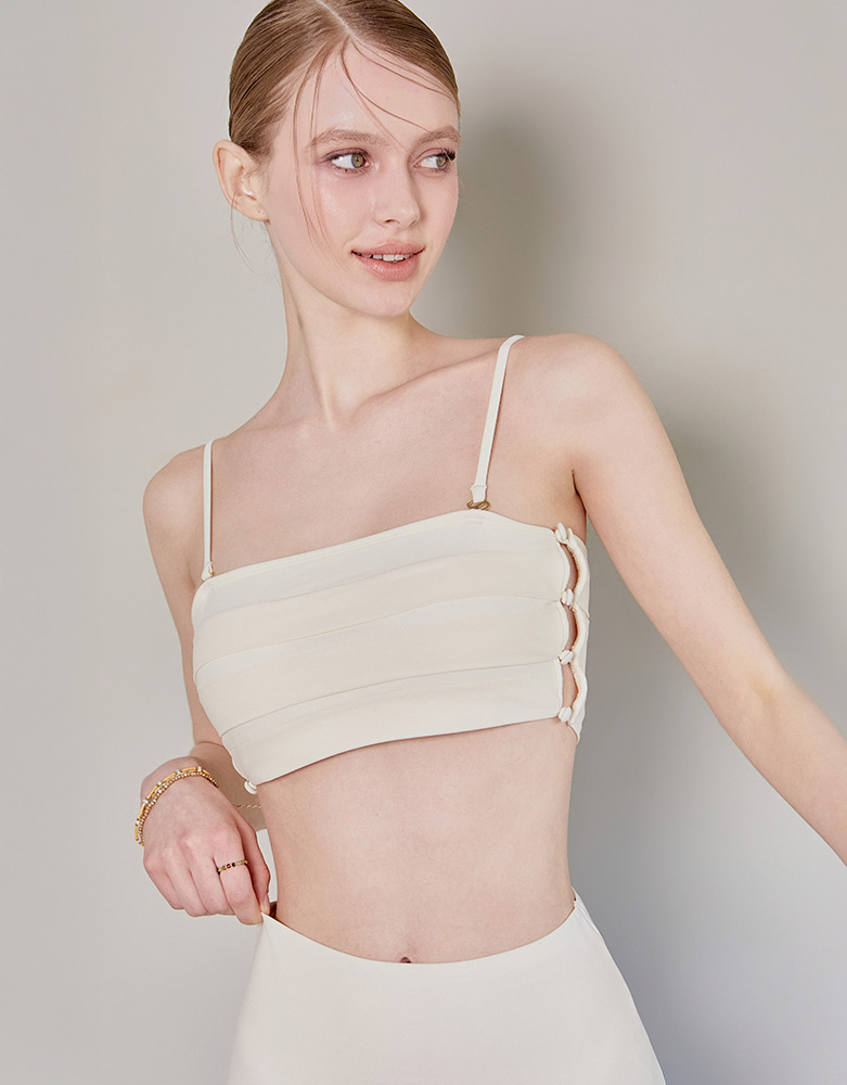 Elche Button High Waist Bikini - Ivory | ファッション通販